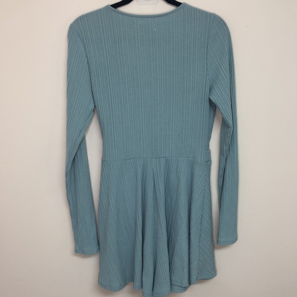 Urban Outfitters Briella Wrap Romper Blue Medium - Picture 6 of 7